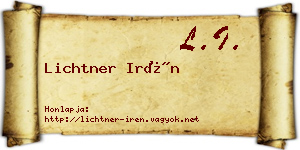 Lichtner Irén névjegykártya